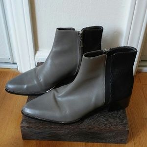 Grey City Two Tone Black/Grey Toe Pointed Boots